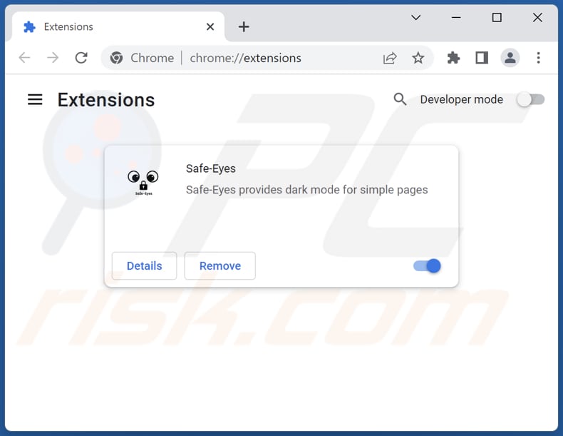 Removing Safe-Eyes adware from Google Chrome step 2