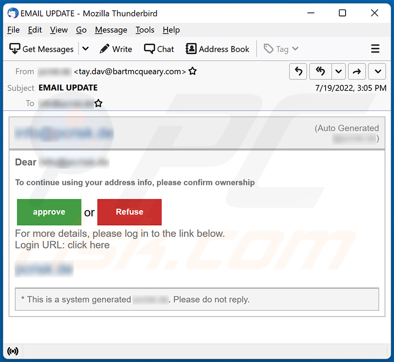 Verify Your Email Account spam email (2022-07-26)