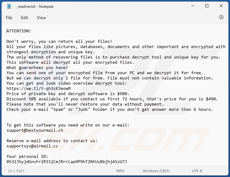 Vvwq ransomware text file (_readme.txt)