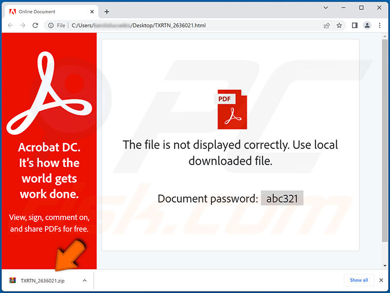windows calculator malware html file used for ditribution