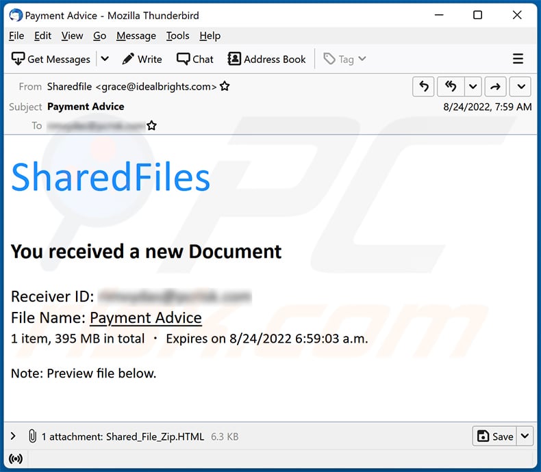 SharedFiles email scam (2022-08-25)