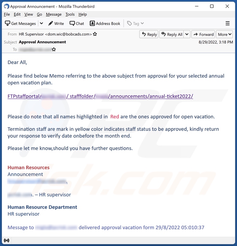 Annual Open Vacation Plan Email Scam Removal And Recovery Steps updated 