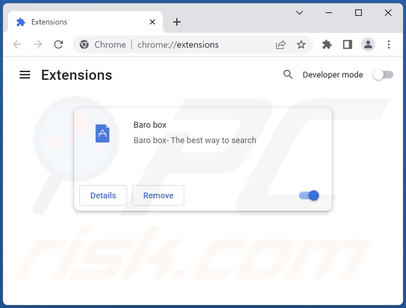 Removing barosearch.com related Google Chrome extensions
