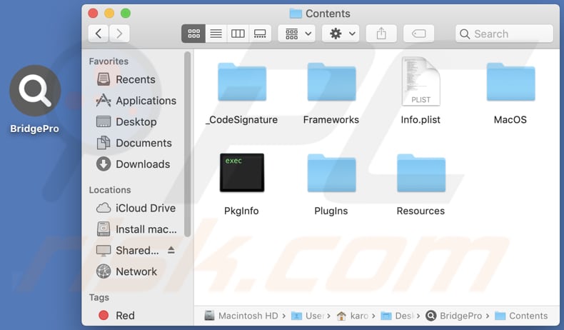 bridgepro adware contents folder