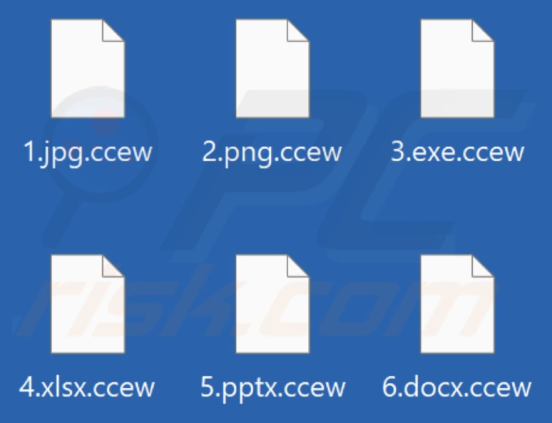 Files encrypted by Ccew ransomware (.ccew extension)