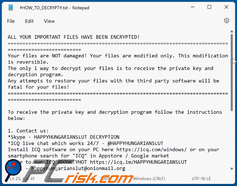 donkeyfcker ransomware ransom note (#HOW_TO_DECRYPT#.txt)