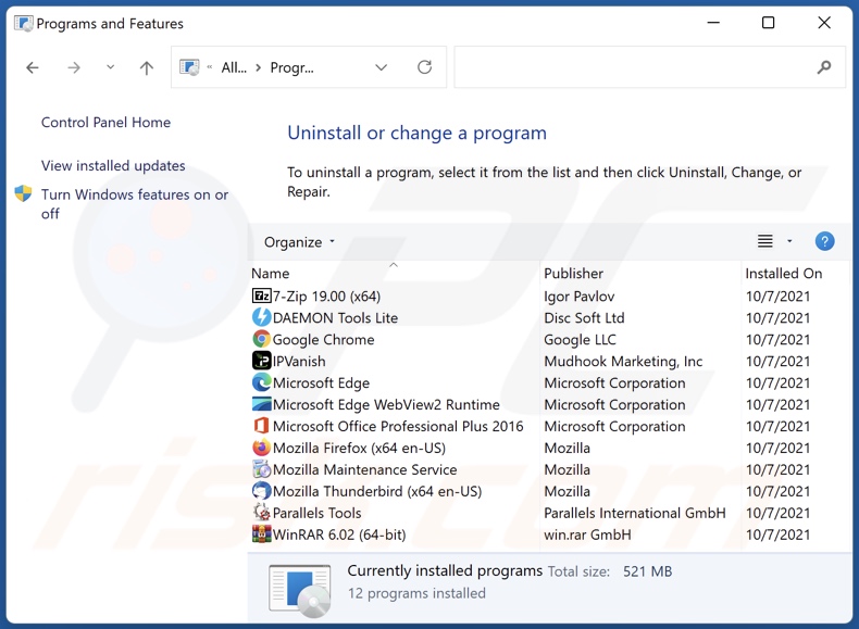 findresultsnow.co browser hijacker uninstall via Control Panel
