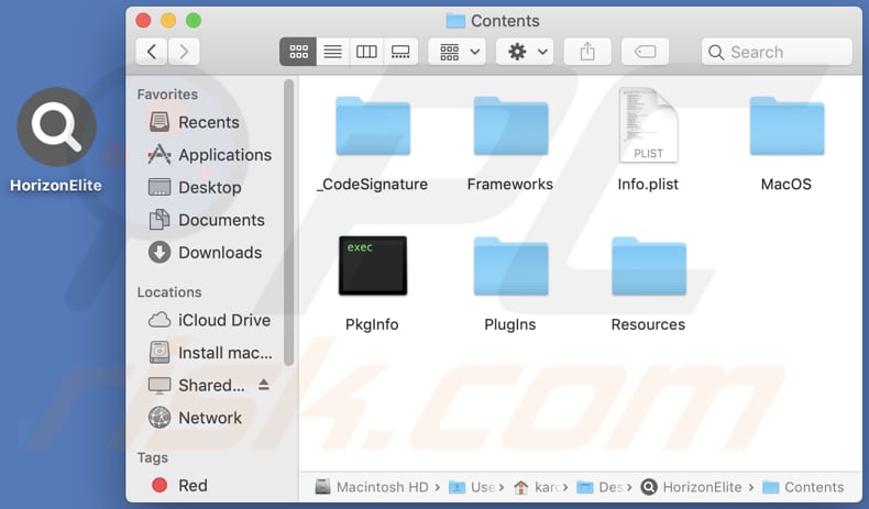 horizonelite adware contents folder
