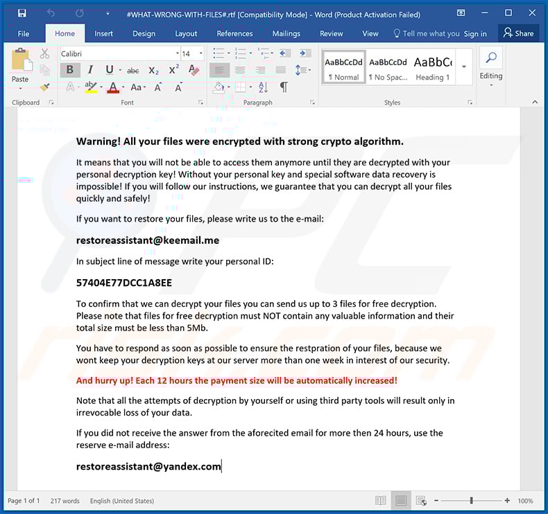 Locked_file ransom note - #WHAT-WRONG-WITH-FILES#.rtf