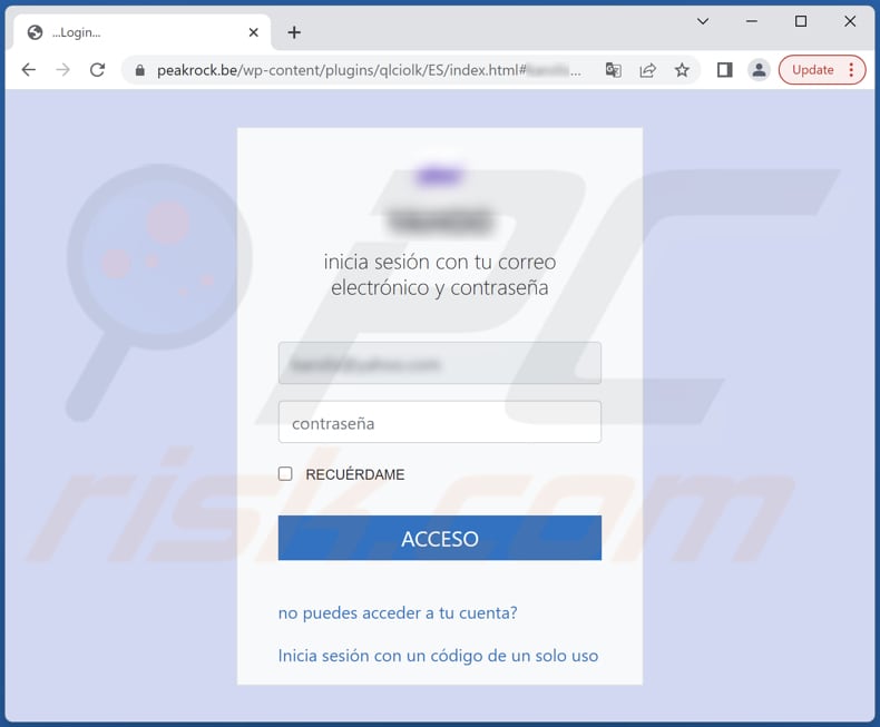 login session authentication email scam phishing page