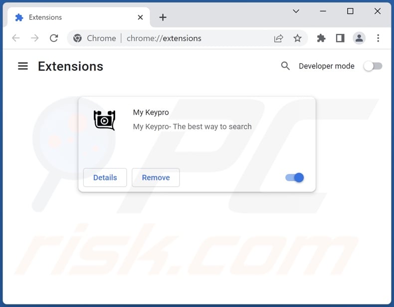 Removing keysearchs.com related Google Chrome extensions