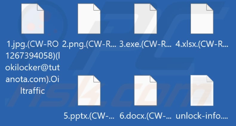 Files encrypted by Oiltraffic ransomware (.Oiltraffic extension)