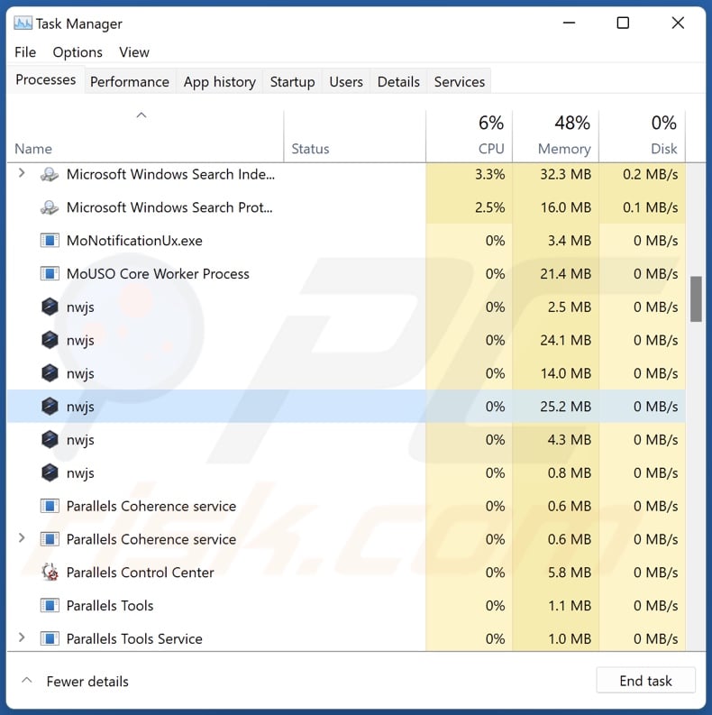 OpenSubtitles Uploader adware process on Task Manager (nwjs - process name)