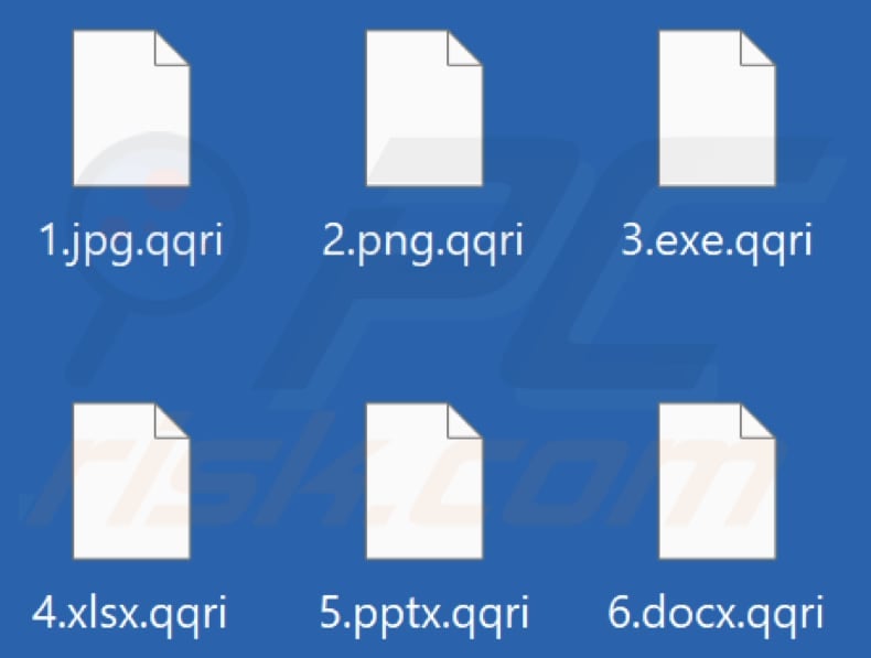 Files encrypted by Qqri ransomware (.qqri extension)