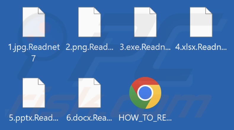 Files encrypted by Readnet ransomware (.Readnet7 extension)