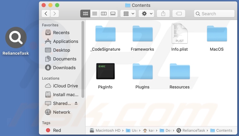 RelianceTask adware install folder