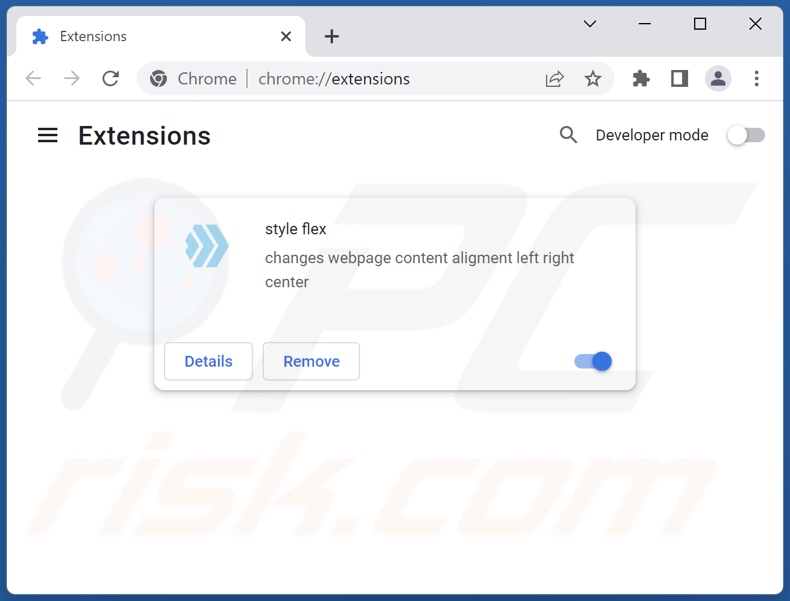 Removing style flex ads from Google Chrome step 2