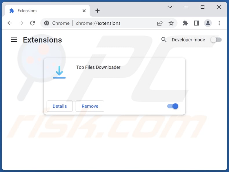 Removing Top Files Downloader adware from Google Chrome step 2