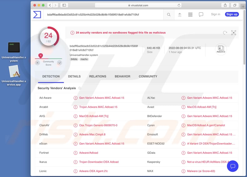 UniversalHandler adware