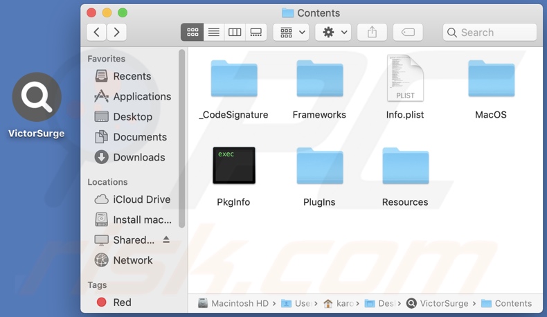 VictorSurge adware install folder