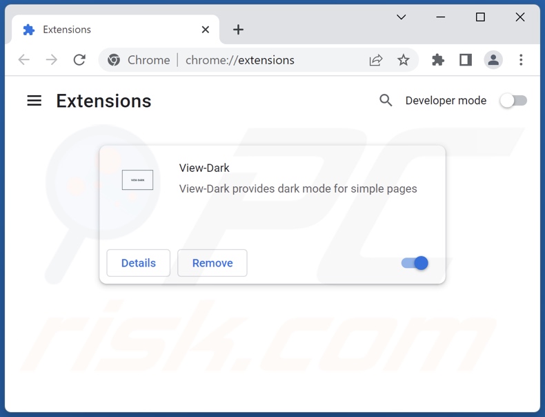 Removing View-Dark ads from Google Chrome step 2