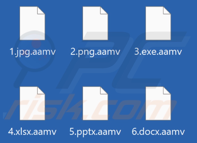 Files encrypted by Aamv ransomware (.aamv extension)