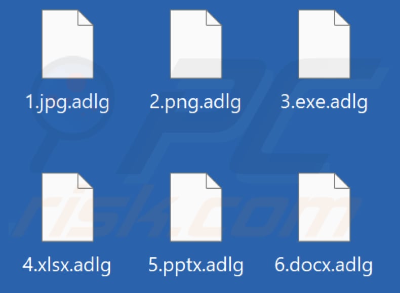 Files encrypted by Adlg ransomware (.adlg extension)