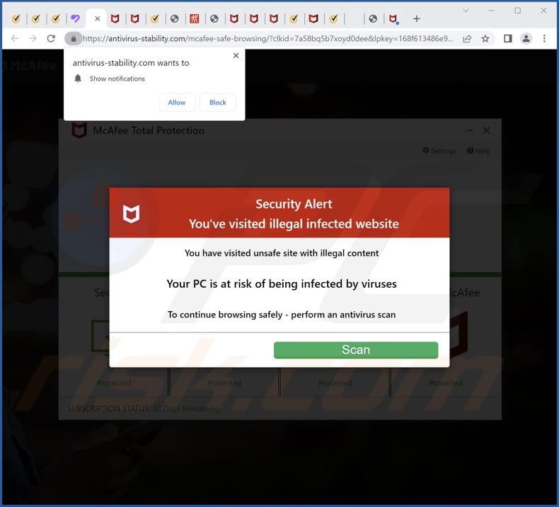 antivirus-stability[.]com pop-up redirects