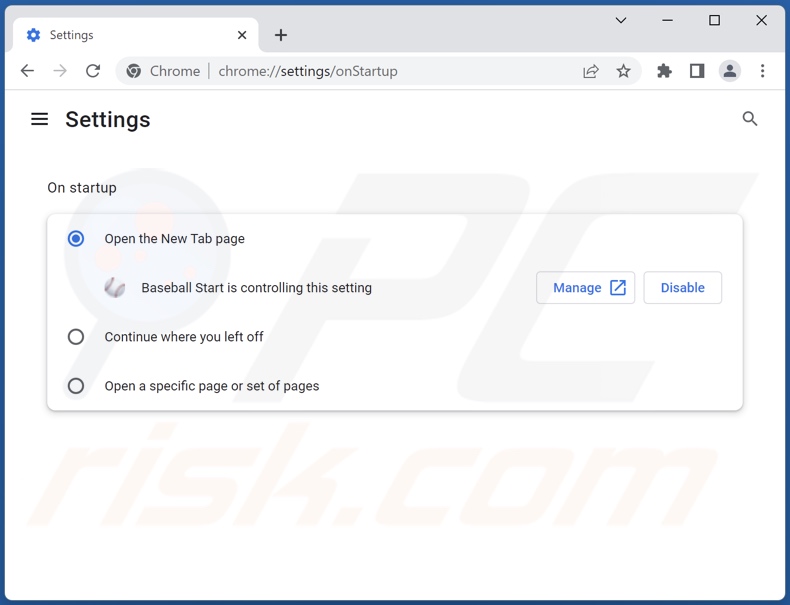 Removing nstart.online from Google Chrome homepage