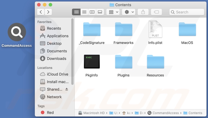 CommandAccess adware install folder