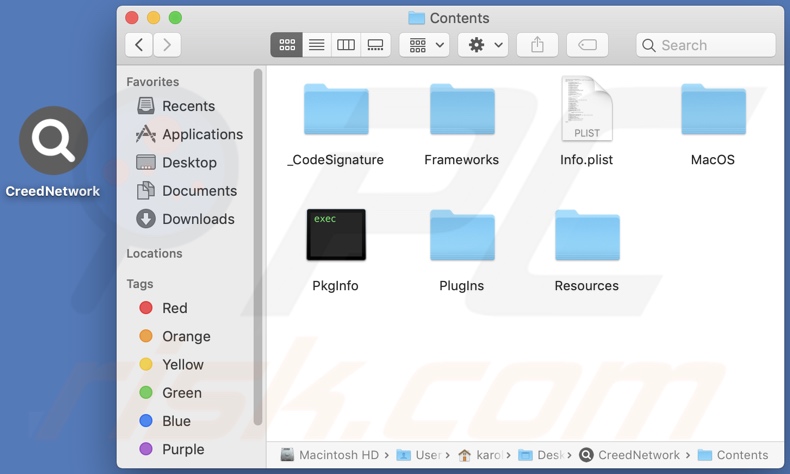 CreedNetwork adware install folder