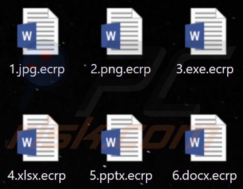 Files encrypted by DASHA ransomware (.ecrp extension)