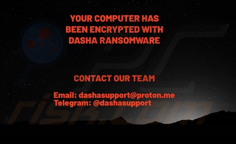 DASHA ransomware wallpaper