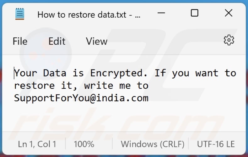 Dharma ransomware text file (How to restore data.txt)