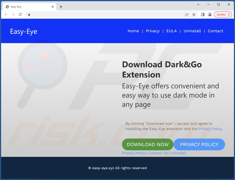 easy-eye adware promoting website