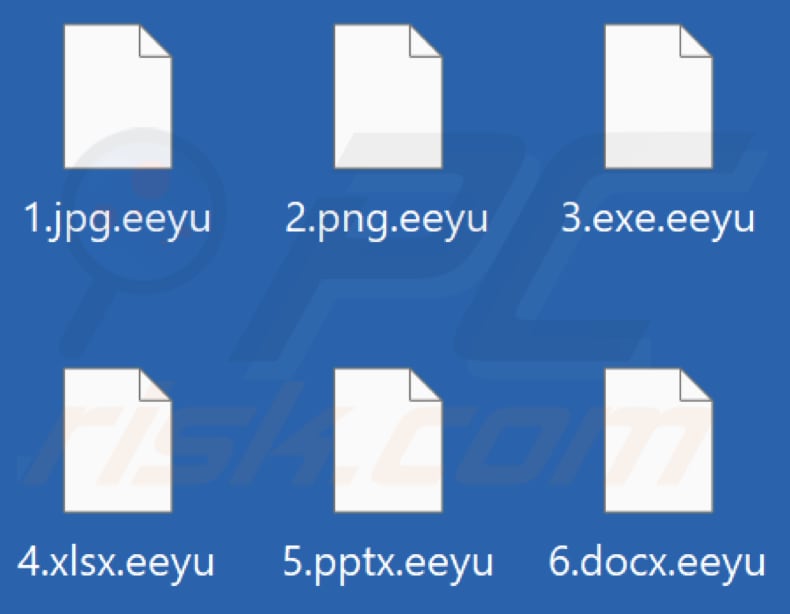 Files encrypted by Eeyu ransomware (.eeyu extension)