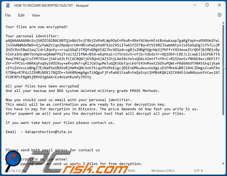 Encfiles ransomware ransom-demanding message (HOW TO RECOVER ENCRYPTED FILES.TXT) GIF