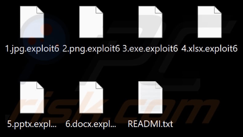 Files encrypted by Exploit6 ransomware (.exploit6 extension)