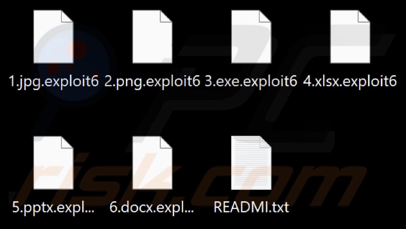 Files encrypted by Exploit6 ransomware (.exploit6 extension)