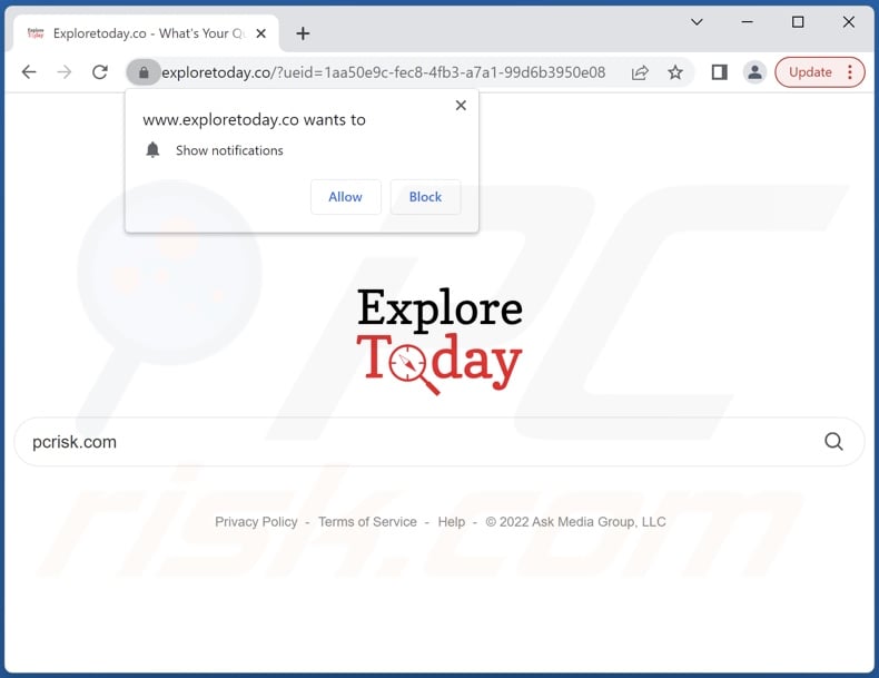 exploretoday.co browser hijacker