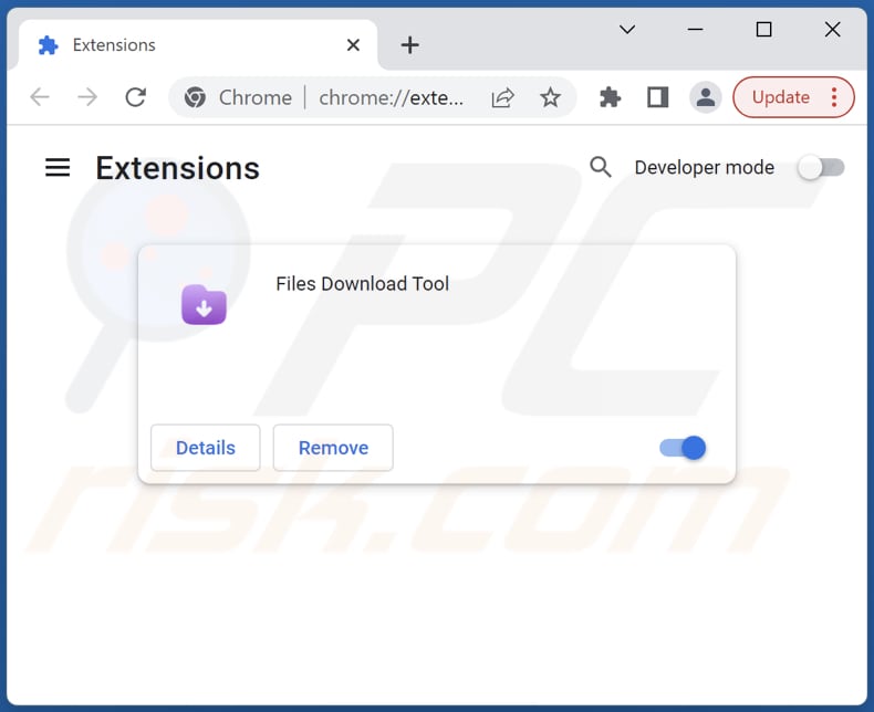 Removing Files Download Tool adware from Google Chrome step 2