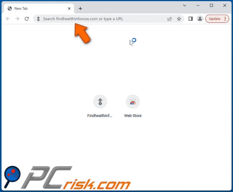 findhealthinfonow.com redirect appearance (GIF)