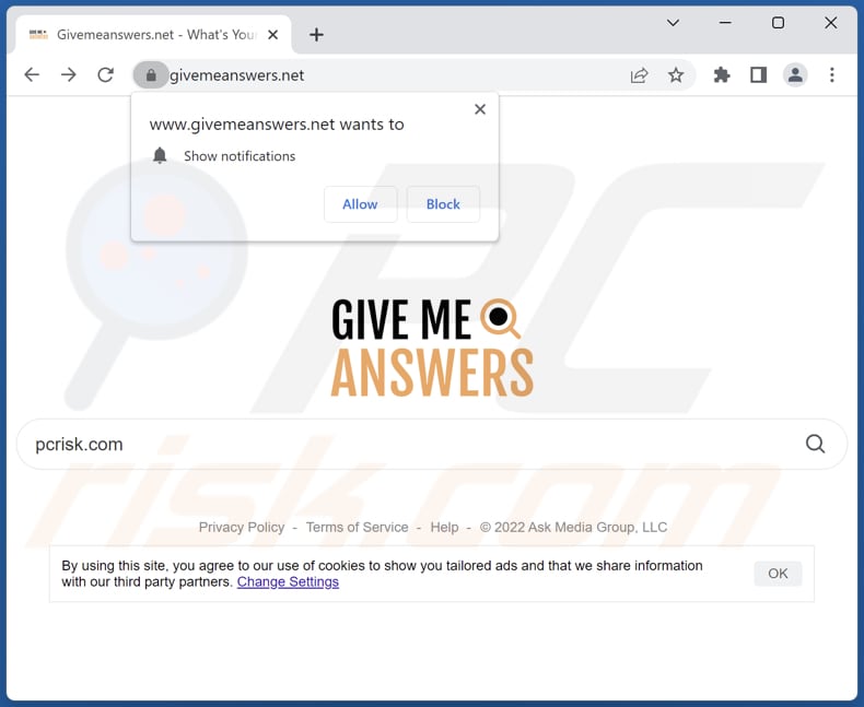 givemeanswers.net browser hijacker