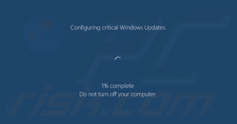 HORNET ransomware displayed fake Windows OS update screen