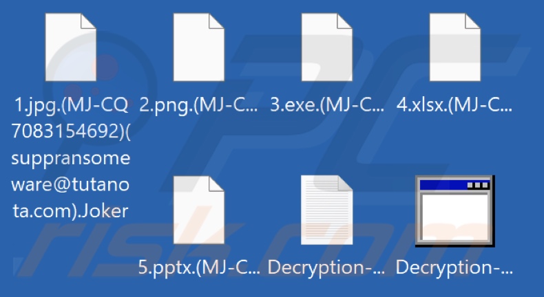 Files encrypted by Joker ransomware (.Joker extension)