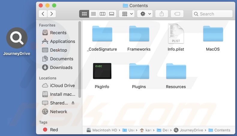 JourneyDrive adware install folder
