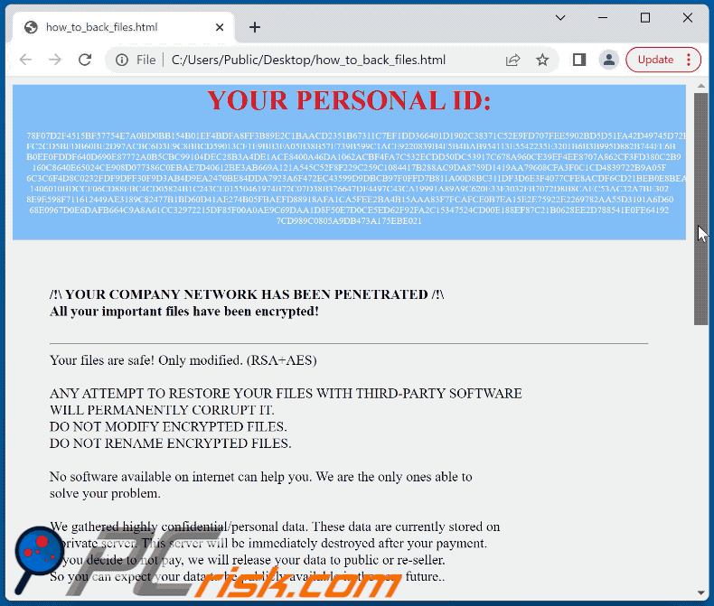 LockLock (MedusaLocker) ransomware ransom-demanding message (how_to_back_files.html) GIF