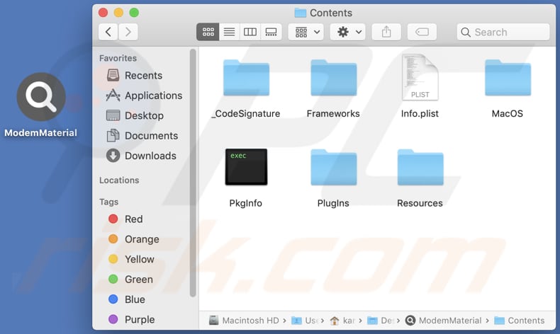 modemmaterial adware contents folder