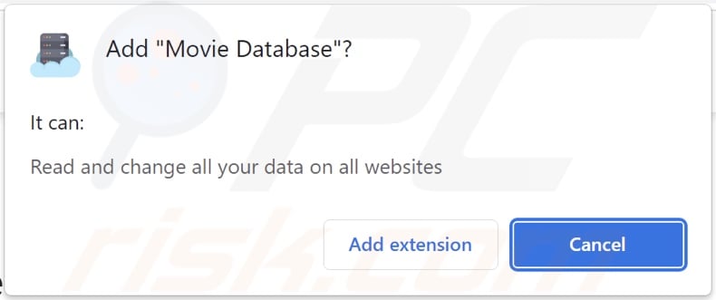 Movie Database adware asking for permissions