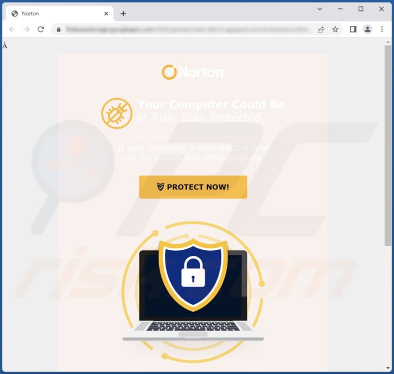 Norton - Your Computer Could Be At Risk scam email promoted site